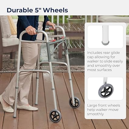 FOLDING 2 WHEELED WALKER - ADULT/YOUTH