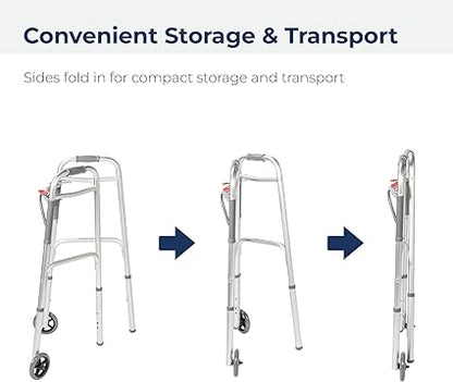 FOLDING 2 WHEELED WALKER - ADULT/YOUTH