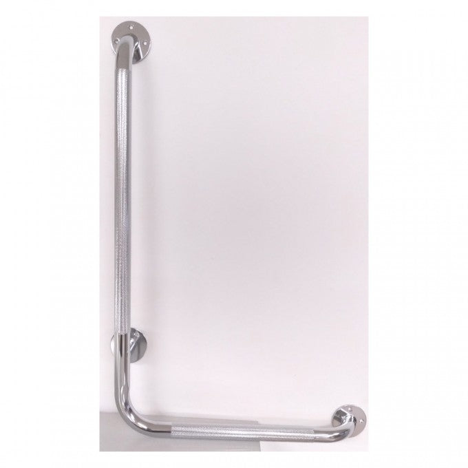 90 Degree - Knurled Grab Bar - Chrome